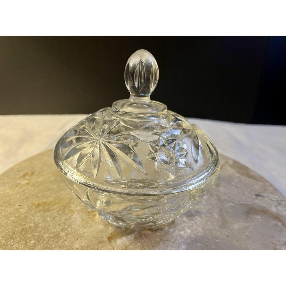 Vintage 5" Anchor Hocking Star of David Starburst Candy Dish Excellent